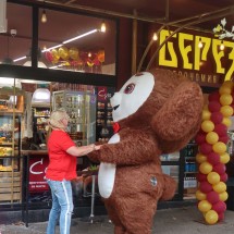 Dancing with a bear in the pedestrian zone of Burgas